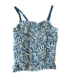 Torrid Blue Zebra Print Spaghetti Strap Top 2X NWT